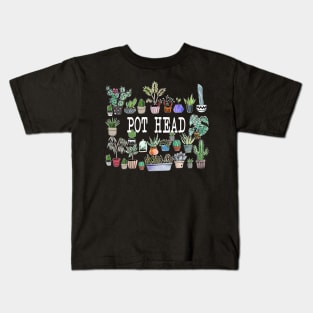 Pot Head Plants Gardening lover Kids T-Shirt